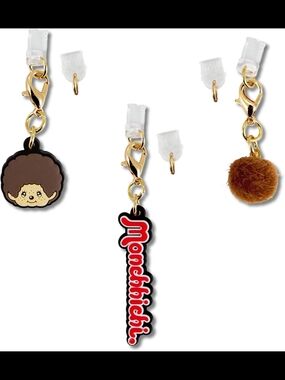 Monchhichi Silicone Character Charging Port Charms / Dust Plugs (3 Pack)